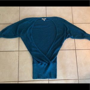 Blue Guess Low “V” Shimmer Tunic